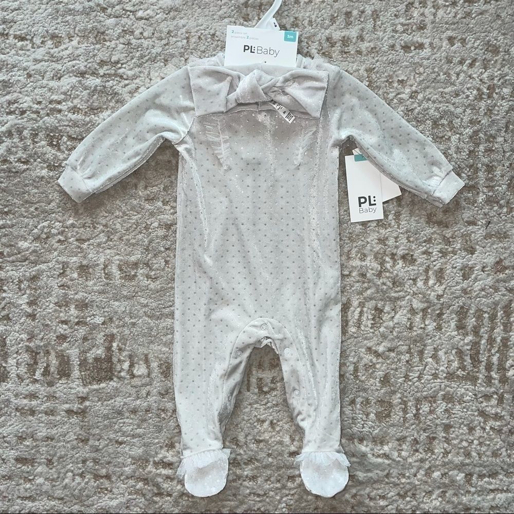 Petit Lem Velour Sleeper & Headband Set
